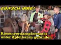 Einfach irre   riesenverdampfermotor unter apfelbaum gefunden  harzer bikeschmiede