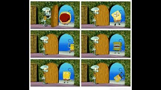 Squidward Please Come In Ll But Many Forms Of Spongebob Ll Meme 4K