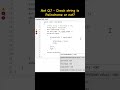 C# Palindrome Check in One Pass 🔥 | #CSharp #CodingInterview #DotNet #Programming #Shorts