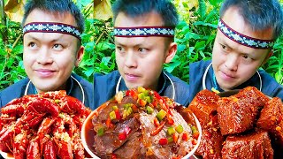 【ASMR MUKBANG】Spend 500 to buy a piece of cowhide soup#spicy