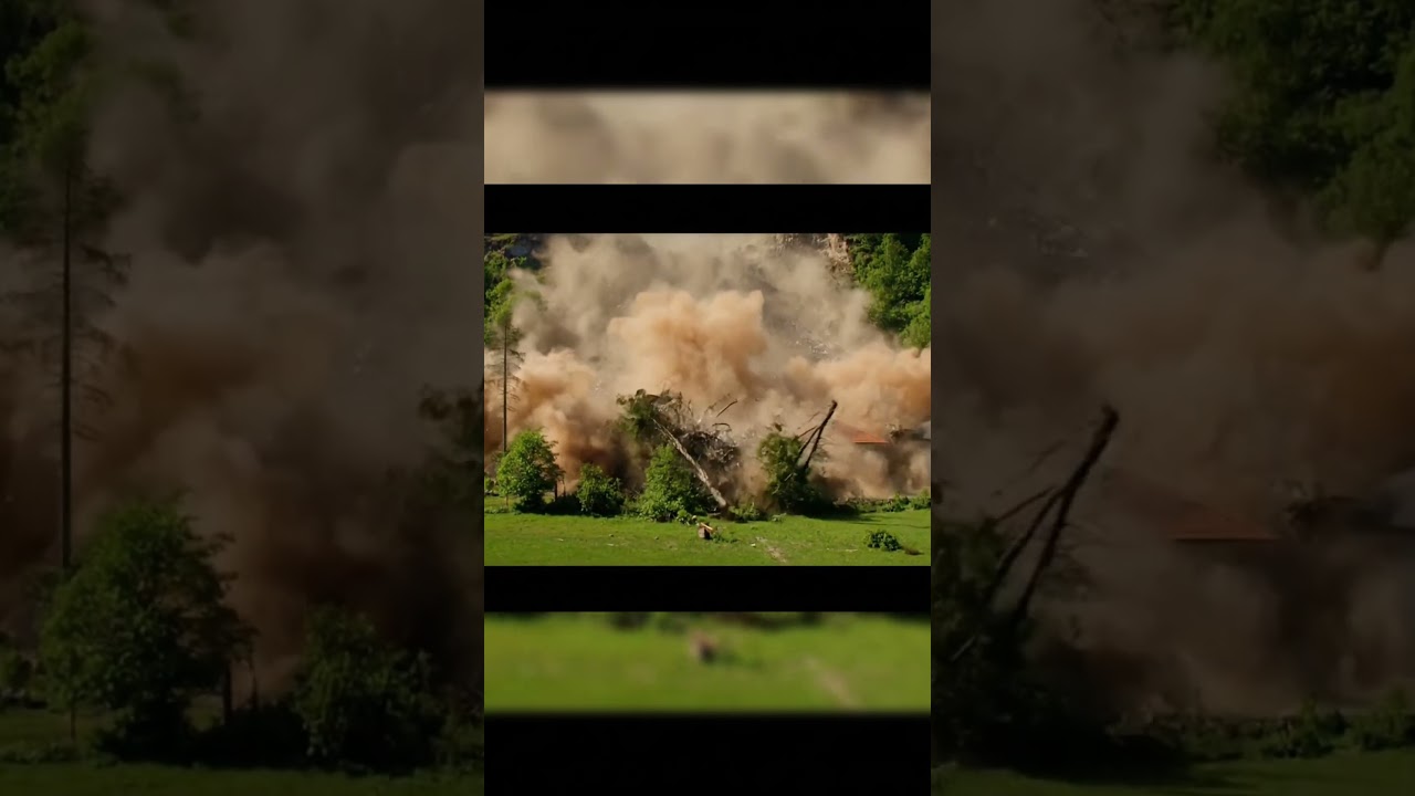 Massive Landslide Swallows Entire Village | AI Ultra-Realistic Simulation