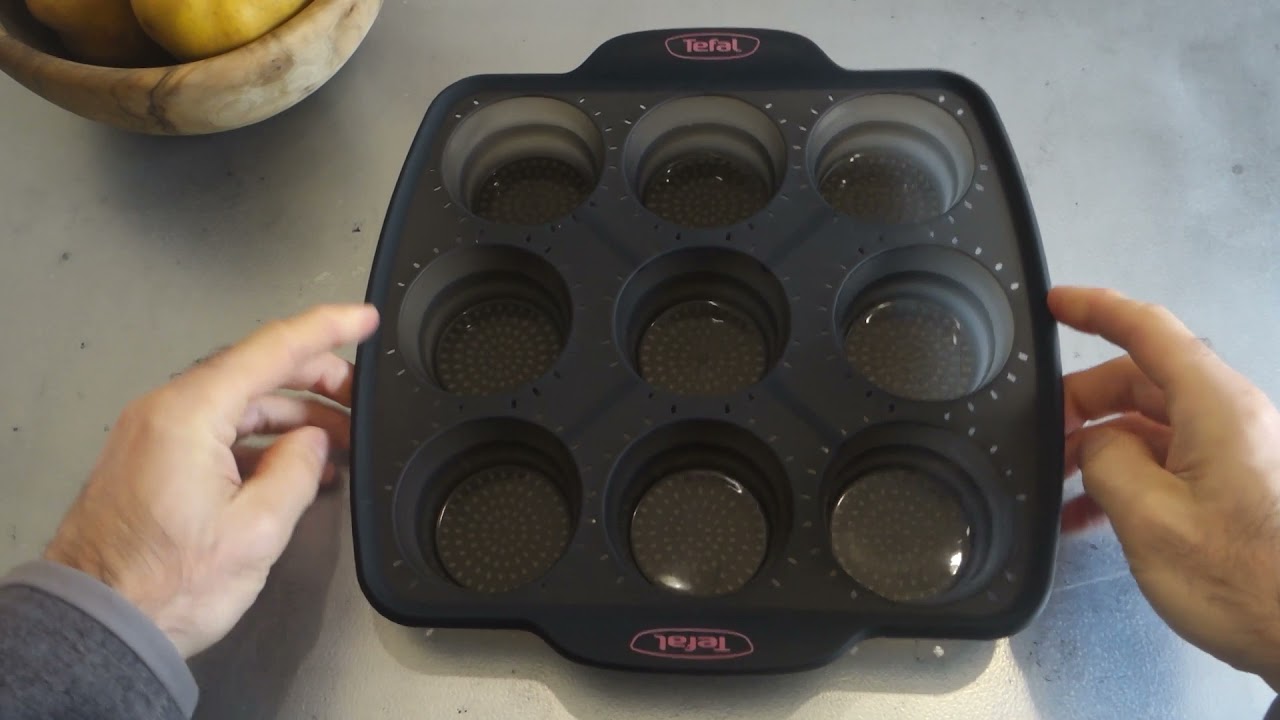 Tefal Crispy Bake, moule pour 9 muffins en silicone rétractable 