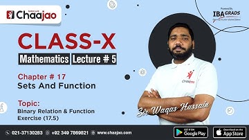 Class 10 | Sindh Board | Math | Sets and Function | Ex. 17.5 |  Lecture 5