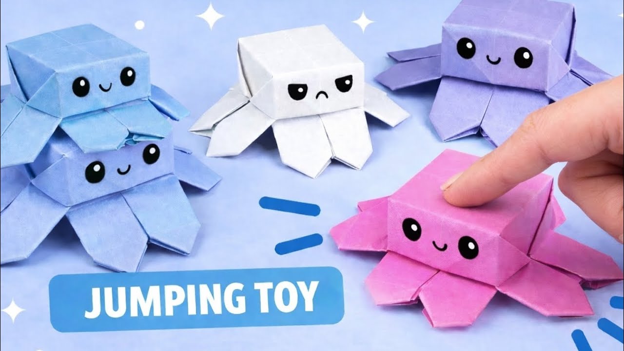 How to Make a Jumping Paper Toy | Fun Origami for Kids - YouTube