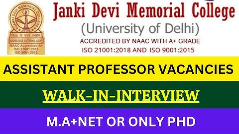 📢 ASSISTANT PROFESSOR 🔥 WALK-IN-INTERVIEW SELECTION 🌟 DELHI UNIVERSITY #job #delhi #university