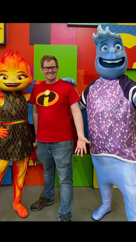 Meeting Elemental Characters Wade and Ember at Pixar Fest 2024