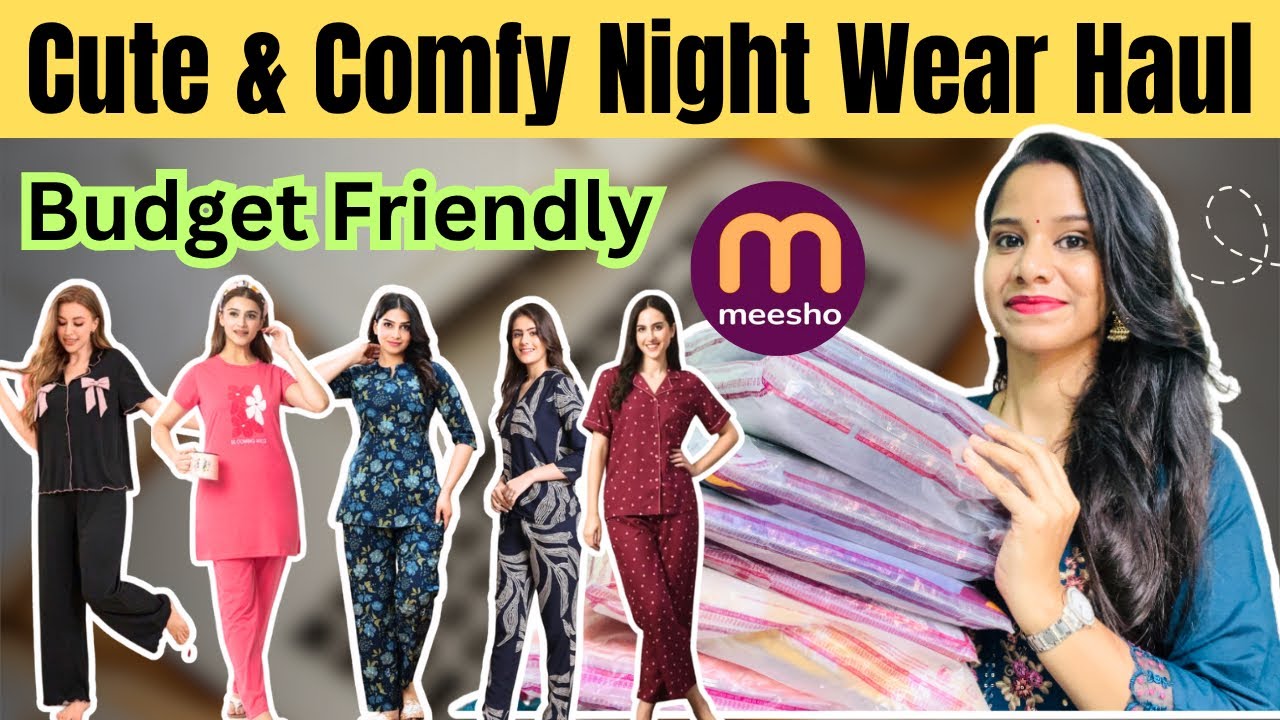 🌙 MEESHO* Nightwear Haul | Comfy & Cute Night Suits Under Budget | Honest Review TryOn | Night Suit