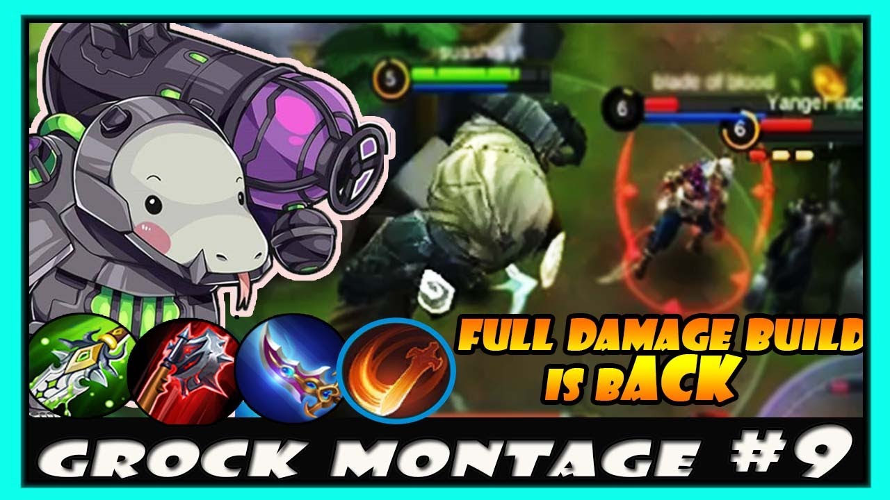 GROCK DAMAGE BUILD IS OVER POWERED |GROCK MONTAGE #9| FULL DAMAGE GROCK |SC- GAMING|MOBILE LEGENDS