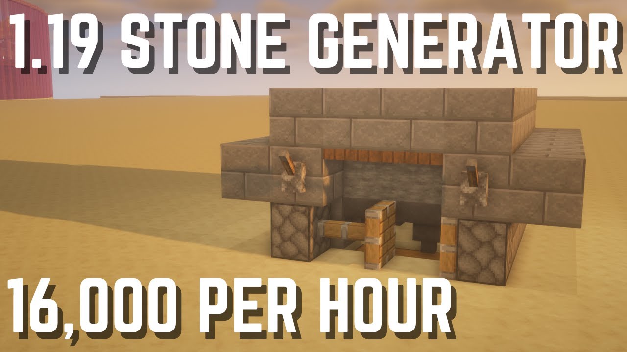 Minecraft Stone Generator Tutorial 1.19 | 16000 Stone Per Hour! - YouTube
