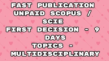 Fast Publication unpaid best scopus / Sci Journal | Fast publication 2023 springer journal