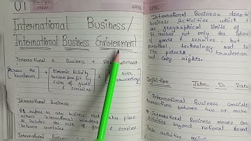 Part-1 | International Bus.Environment|Definition|Features|Reasons|Objectives|Notes on Tips