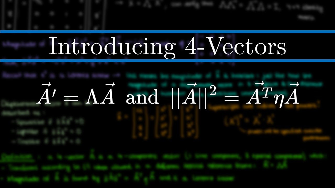 Introducing 4-vectors in Special Relativity - YouTube