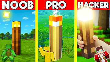 REALISTIC TORCH Build Battle In Minecraft - NOOB VS PRO CHALLENGE - Maizen Mizen Mazien Parody