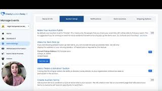 charity auctions today auction setup page