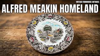 Alfred Meakin Brown and White China Full Colour Homeland Dinner Plate