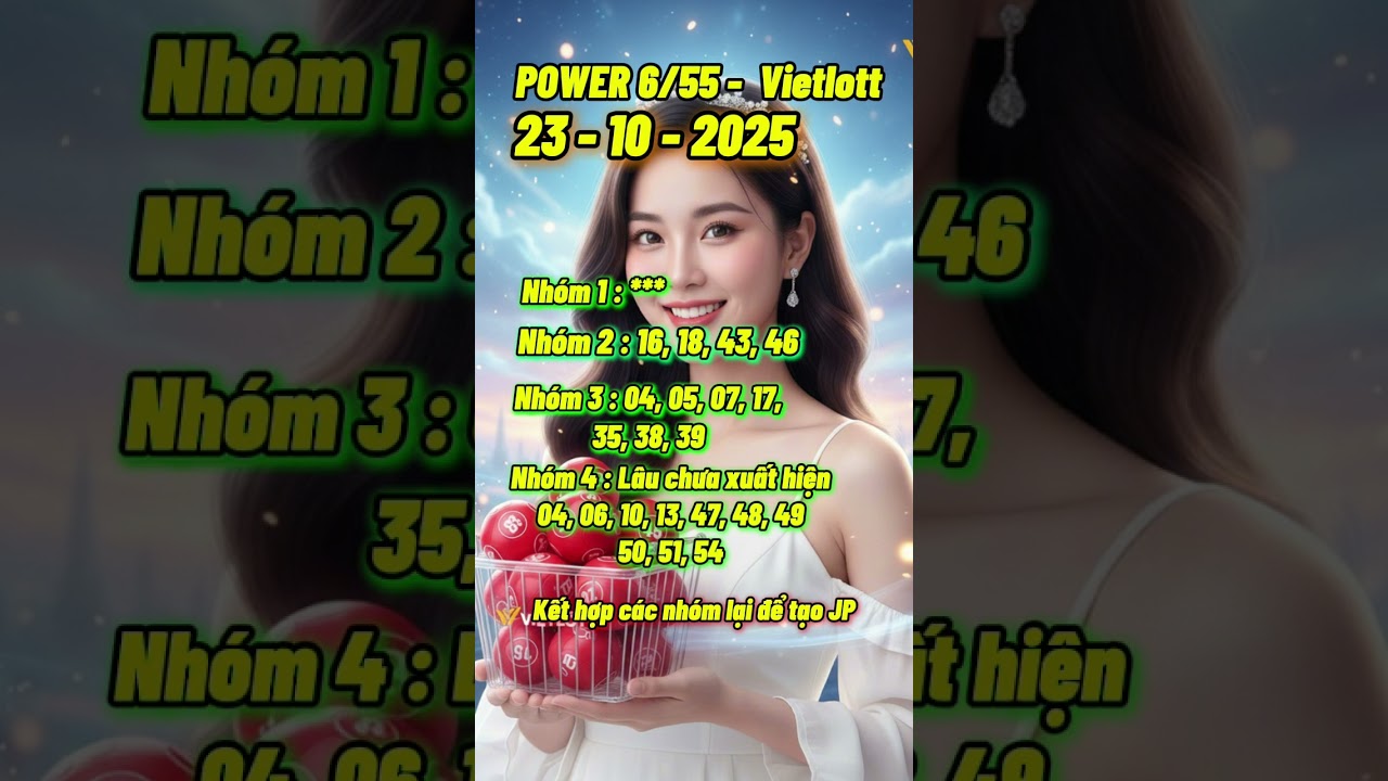 Dự đoán POWER 6/55 Vietlott ngày 23/10/2025 