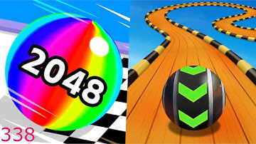 Hyper Casual Game Ball Run 2048 Vs Sky Rolling Ball 3D Gameplay Walkthrough Max Level - 338