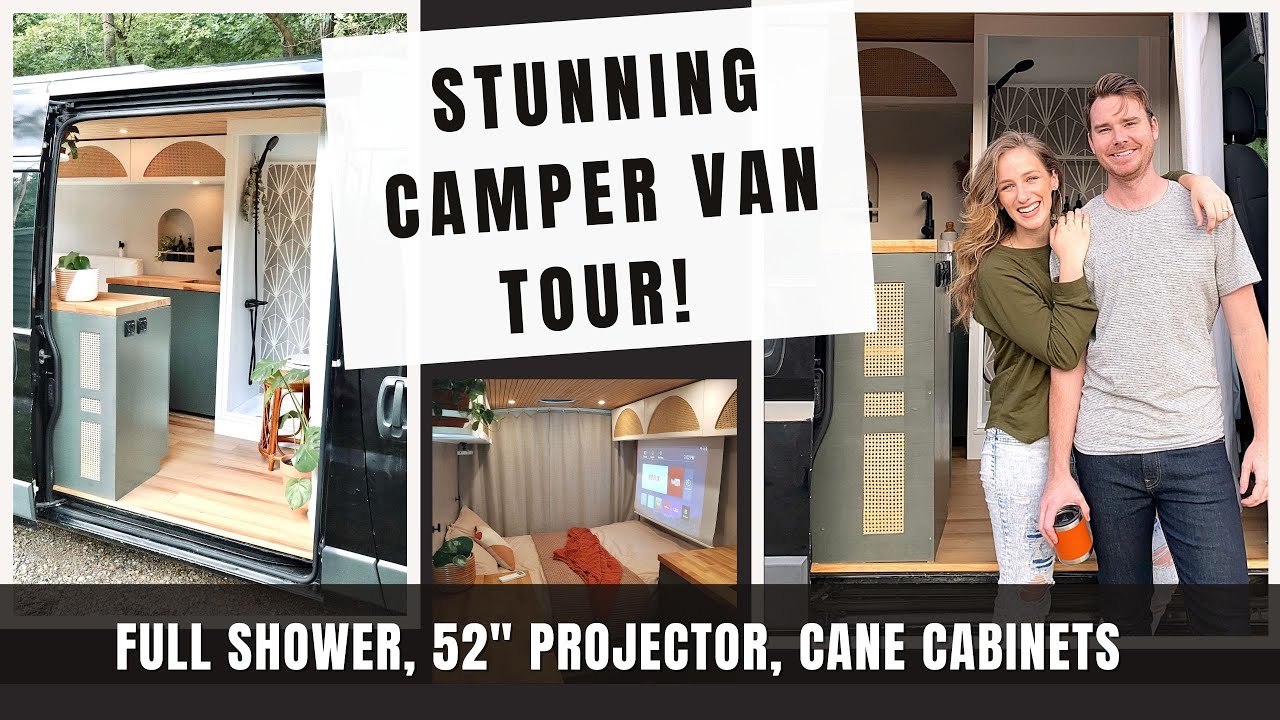 Потрясающий тур на фургоне с полноценной душевой кабиной и 52-дюймовым проекционным экраном!