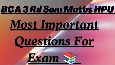 BCA 3rd Sem Maths HPU Most Important Questions For Exam 📚#maths #hpubca