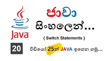 Switch Statements - Java Sinhala Tutorials - 20 - (2025)