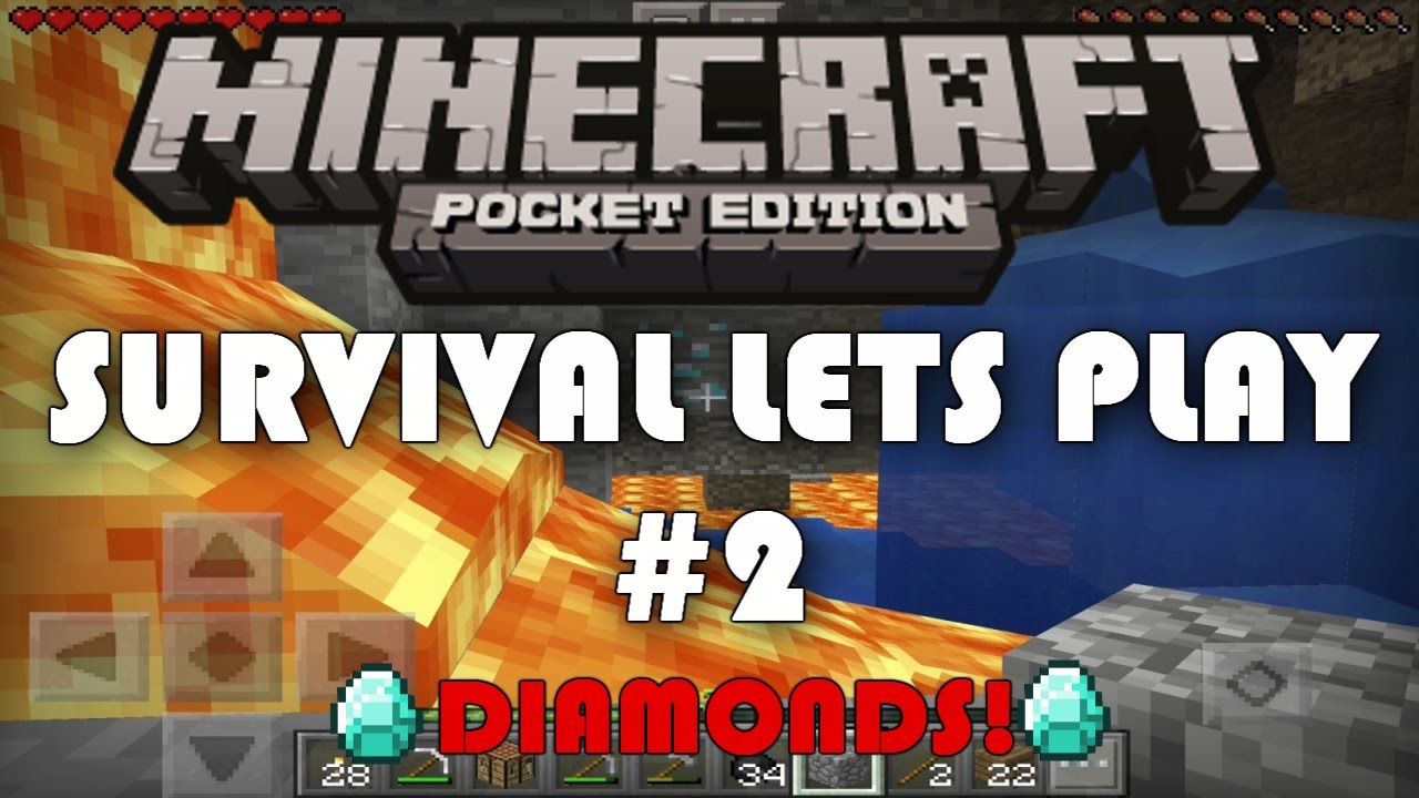 Minecraft PE | Survival Lets Play #2 | DIAMONDS! - YouTube