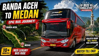 Red Luxury Bus Driving Banda Aceh to Medan | BUSSID Gameplay 🇮🇩🚌 screenshot 3