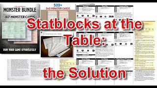 D&D Statblocks at the table: the Solution!