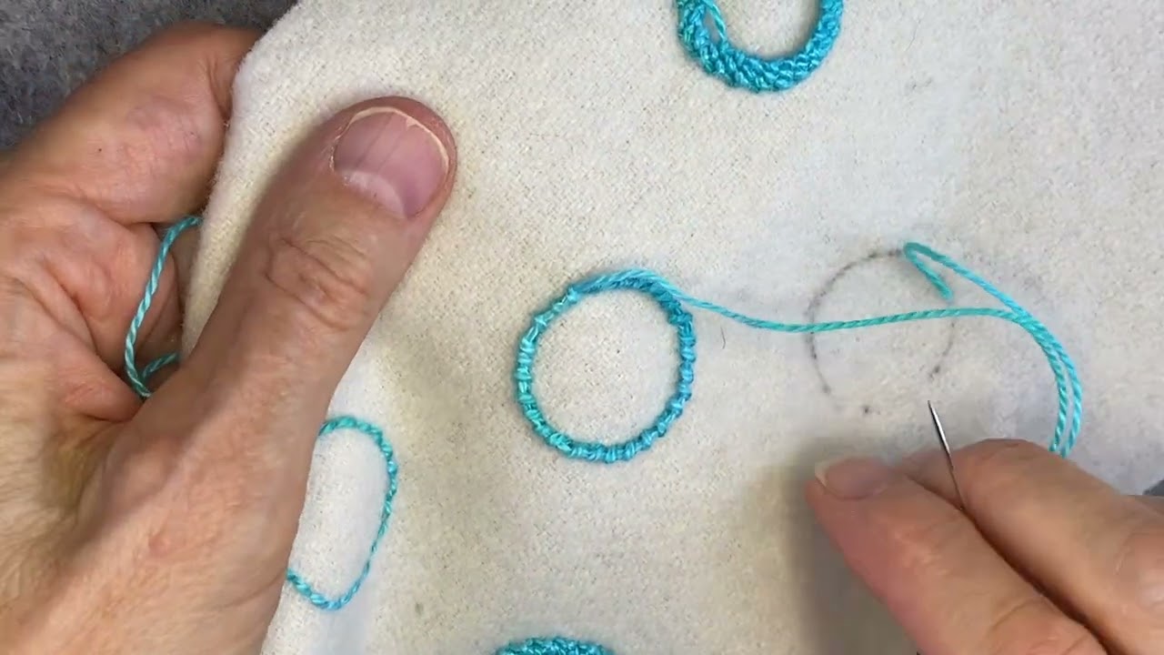 Spiral Trellis Embroidery Stitch