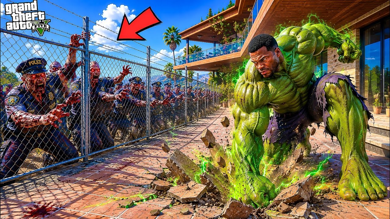 Franklin & Hulk vs Hulk Zombies & Police Zombies to Save Los Santos in GTA 5 Telugu | Dhanu Dino