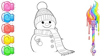Snowman Coloring Page ❄️ Winter Coloring for Kids | Fun & Relaxing Art for Children