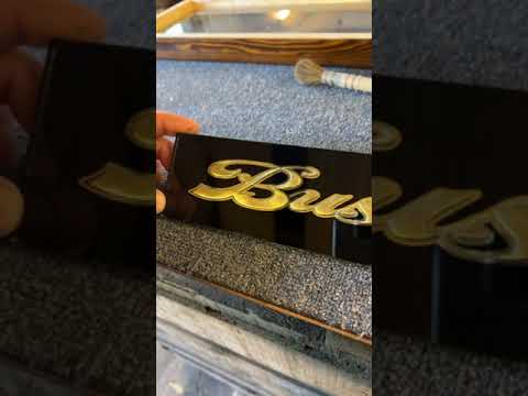 Deep reverse etched letters gilded ! #art #goldleaf