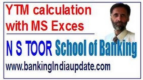 YTM calculation with MS Excel