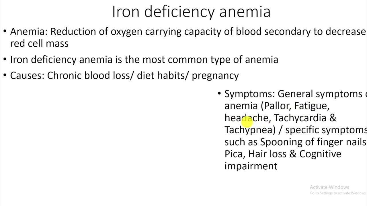 معلومات قصيرة ! أنيميا نقص الحديد Anemia of iron deficiency YouTube