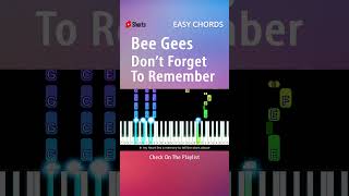 Bee Gees - Don’t Forget To Remember - EASY Piano CHORDS TUTORIAL by Piano Fun Play shorts