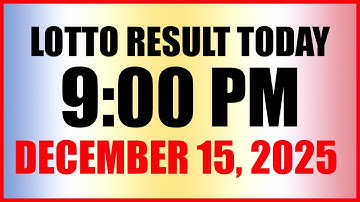 Lotto Result Today 9pm Draw December 15, 2025 Swertres Ez2 PCSO
