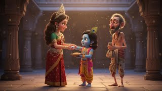 "#animation Lord Krishna, the master of all three worlds, washed the feet of a poor Brahmin—what 