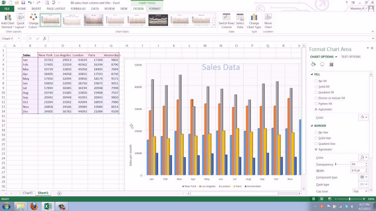 Excel Chart Tutorial Youtube