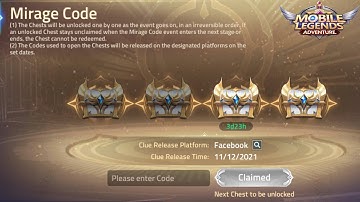 Second Mirage Code 12/11/2021