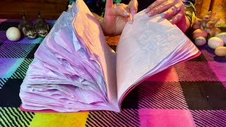 New Crinkle Notebook!(No talking only) Smoothing out water damaged pages! Super crinkle fest! ASMR
