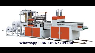 Double layer 8 lines Hot sealing Cold cutting T-shirt bag making machine