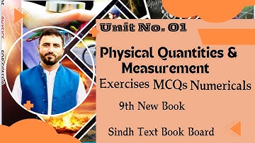 Physics class ix numerical exercise mcqs unit 1 physical quantities and measurements Sindh board