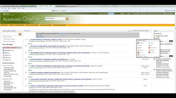 Searching the Academic One File database from Gale