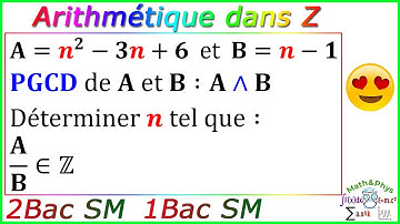 Arithmétique dans Z - PGCD - 2 Bac SM - 1 Bac SM - [Exercice 29]