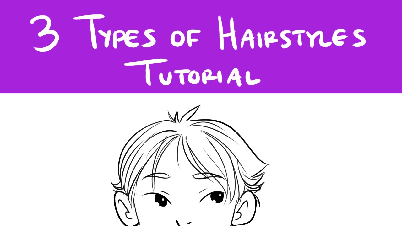 How To Draw Hair 3 Types Youtube