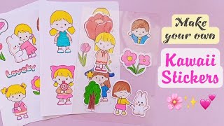 How to make kawaii sticker /Diy handmade sticker at home /easy to