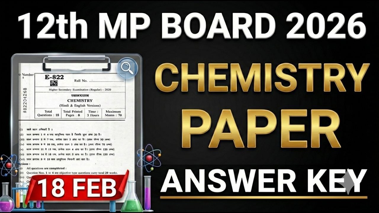 MP Board 12th Chemistry Paper Solution 2026 Class 12 MP Board  2025 Chemistry Paper Answer Key 2026