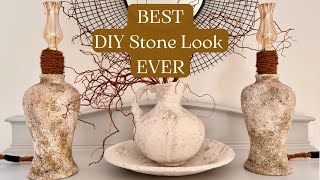 DIY STONE LOOK ~ Budget Home Decor ~ High End Dupe ~ Lamp Makeover ~ Winter Series Ep 6