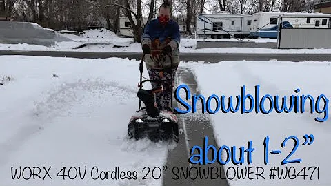 Snowblowing about 1 to 2 inches with my WORX 40V C...