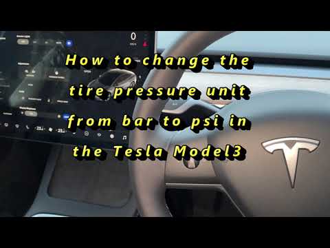 How to change the tire pressure unit from bar to psi in the 2021 Tesla Model 3 #Tesla