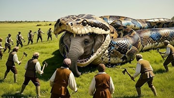 😨🐍Fearless Heroes Save A Poor Elephant From The Attack Of A Giant Python🔥😮